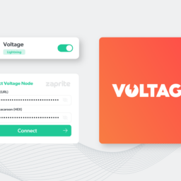 screenshot showing voltage logo and zaprite integration form