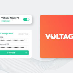 screenshot showing voltage logo and zaprite integration form